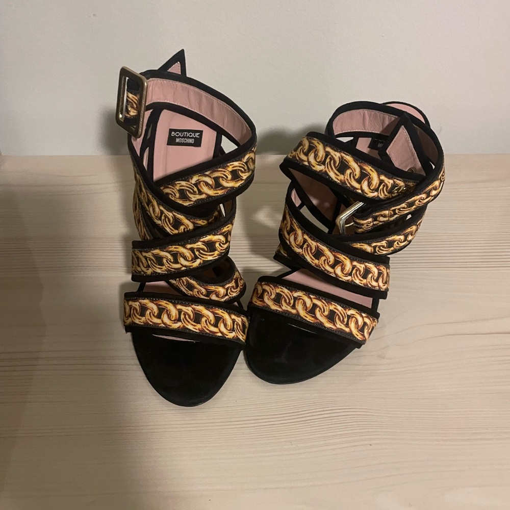 Black and Gold Women's Sandals